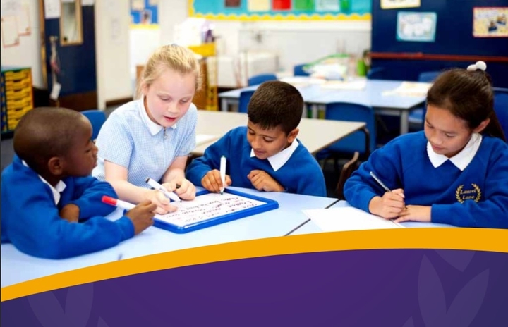 children working in classroom