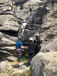 Rock climbing, building a positive relationship between staff and students 
