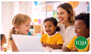 Children enjoying learning with their teacher