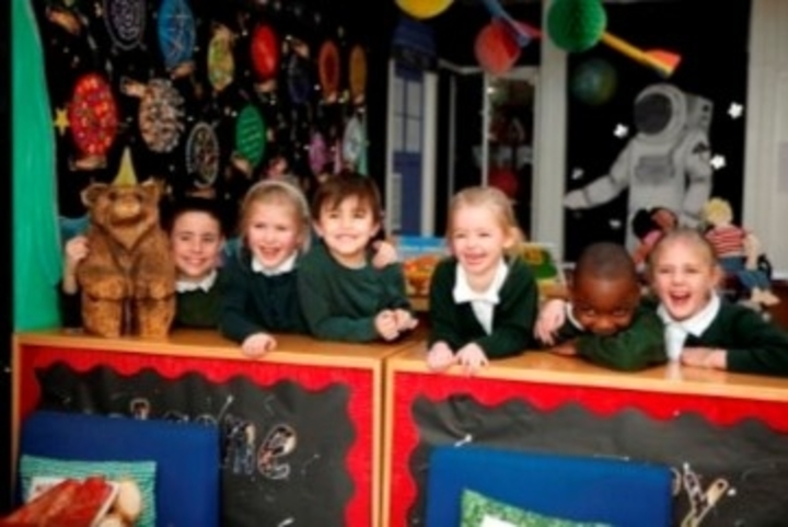 Children playing together at Courtwood Primary School
